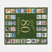 Hoofdstuk 80 Green Gold 80th Birthday Foto Fleece Deken (Voorkant (Horizontaal))