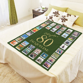 Hoofdstuk 80 Green Gold 80th Birthday Foto Fleece Deken