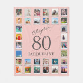 Hoofdstuk 80 Roze grijze 80e verjaardag Foto Fleece Deken (Voorkant)