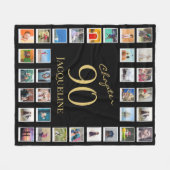 Hoofdstuk 90 Black Gold 90th Birthday Foto Fleece Deken (Voorkant (Horizontaal))