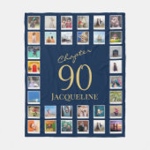 Hoofdstuk 90 Blue Gold 90th Birthday Foto Fleece Deken (Voorkant)