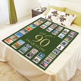 Hoofdstuk 90 Green Gold 90th Birthday Foto Fleece Deken