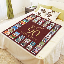 Hoofdstuk 90 Red Gold 90e verjaardag Foto Fleece Deken