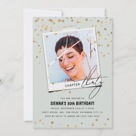 Hoofdstuk Dertig Leuke Moderne Foto 30e Verjaardag Kaart (Voorkant)