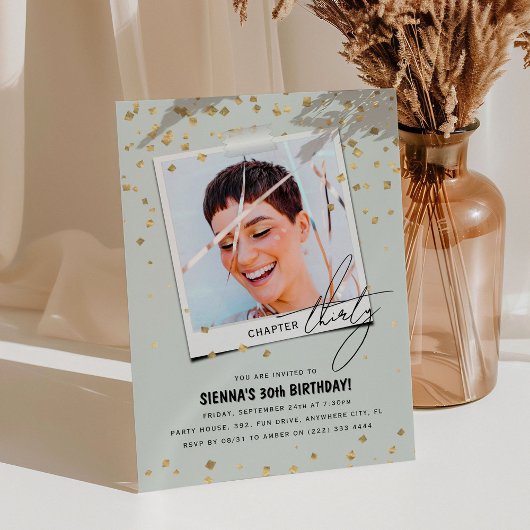 Hoofdstuk Dertig Leuke Moderne Foto 30e Verjaardag Kaart