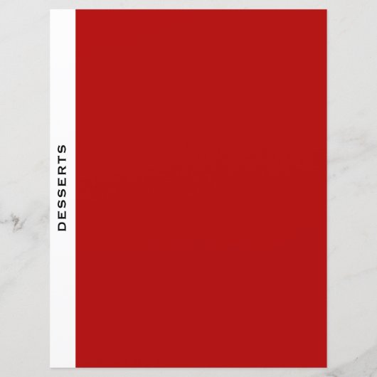 Hoofdstuk Divider | Desserts | Rood zwart/wit (Achterkant)