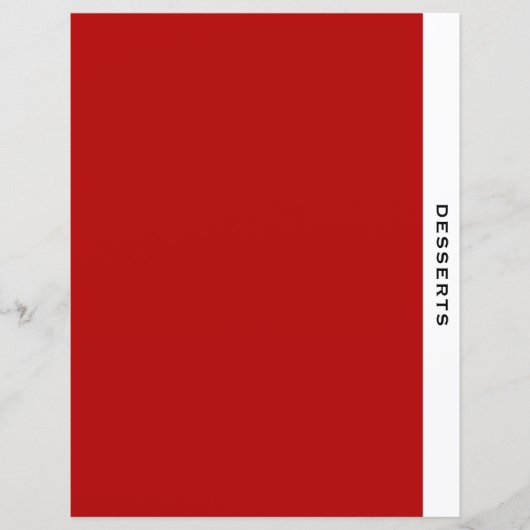 Hoofdstuk Divider | Desserts | Rood zwart/wit (Voorkant)