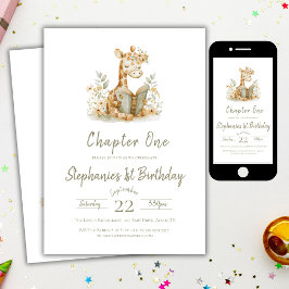 Hoofdstuk Een Sage Green Bookish 1e verjaardagsfee Kaart