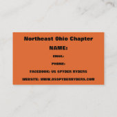 Hoofdstuk Noordoost Ohio - Visitekaartjes 2 (Achterkant)