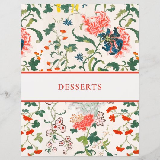 Hoofdstuk ontvangen | Stijlvolle Floral | Desserts (Voorkant)