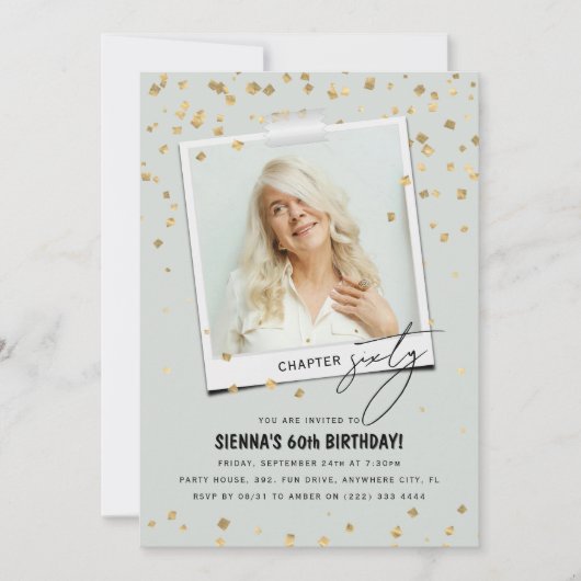 Hoofdstuk Sixty Fun Moderne foto 60e verjaardag Kaart (Voorkant)