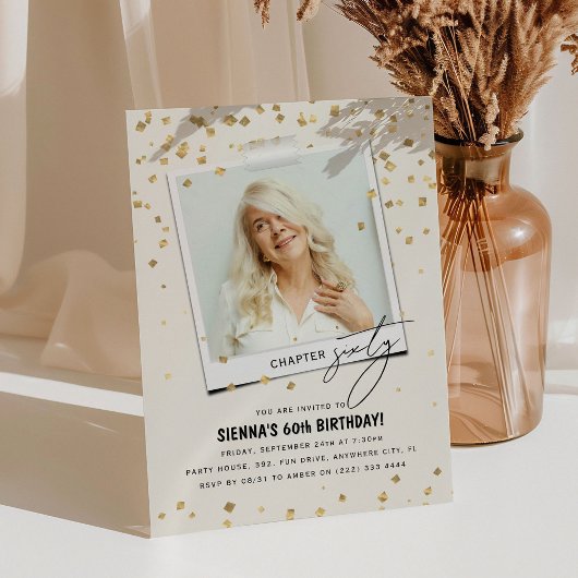 Hoofdstuk Sixty Fun Moderne foto 60e verjaardag Kaart