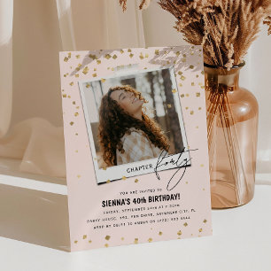 Hoofdstuk Veertig Leuke Moderne Foto 40e Verjaarda Kaart