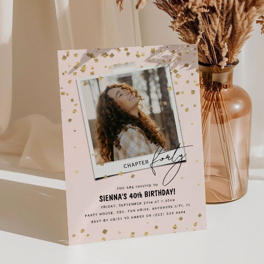 Hoofdstuk Veertig Leuke Moderne Foto 40e Verjaarda Kaart