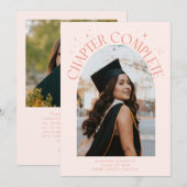 Hoofdstuk Voltooid Perzik Boog Frame Foto Grad Aankondiging (Voorkant / Achterkant)