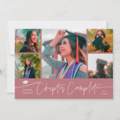 Hoofdstuk Voltooid Roze Grad Multi Foto Aankondiging (Voorkant)