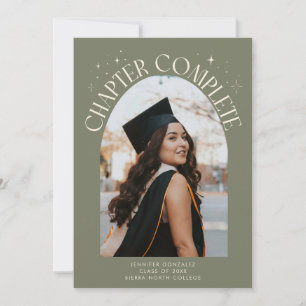 Hoofdstuk Voltooid Salie Groene Boog Frame Foto Gr Aankondiging