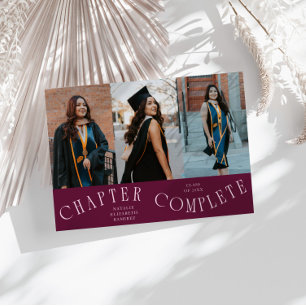 Hoofdstuk Voltooid Typografie Cranberry Grad Foto Aankondiging