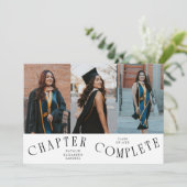 Hoofdstuk Voltooid Typografie Grad Foto Aankondiging (Staand voorkant)