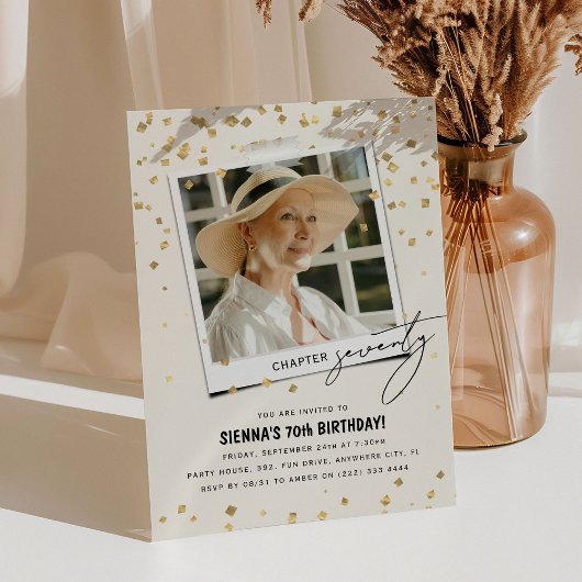 Hoofdstuk Zeventig Leuke Moderne Foto 70e Verjaard Kaart