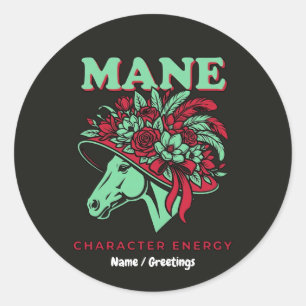  Hoofdstukt Energie Grappige Ren Dag Bloem Hoed  Ronde Sticker