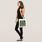HOOFDTEACHT regenboogkleurig achteraan Tote Bag (Voorkant (model))