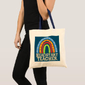 HOOFDTEACHT regenboogkleurig achteraan Tote Bag (Voorkant (product))