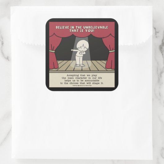 Hoofdteken Vierkante Sticker (Tas)