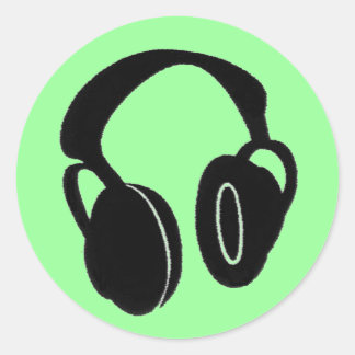 Hoofdtelefoon1-0 Ronde Sticker