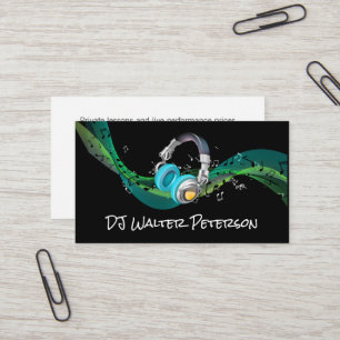 Hoofdtelefoon   Achtergrond muzieknotities Visitekaartje