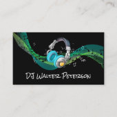 Hoofdtelefoon | Achtergrond muzieknotities Visitekaartje (Voorkant)