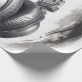 Hoofdtelefoon artwork muziekliefhebber cadeaupapier (Hoek)