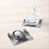 Hoofdtelefoon artwork muziekliefhebber kartonnen onderzetters (Insitu)