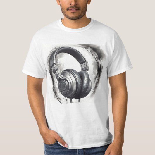 Hoofdtelefoon artwork muziekliefhebber t-shirt (Voorkant)