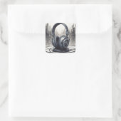 Hoofdtelefoon artwork muziekliefhebber vierkante sticker (Tas)