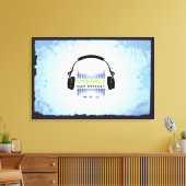 HOOFDTELEFOON Bat Bar Mitzvah Inlogbord Canvas Afdruk (Insitu (Woonkamer))