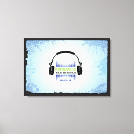 HOOFDTELEFOON Bat Bar Mitzvah Inlogbord Canvas Afdruk