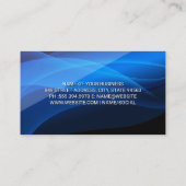 Hoofdtelefoon | Blauwe golven laag Visitekaartje (Achterkant)