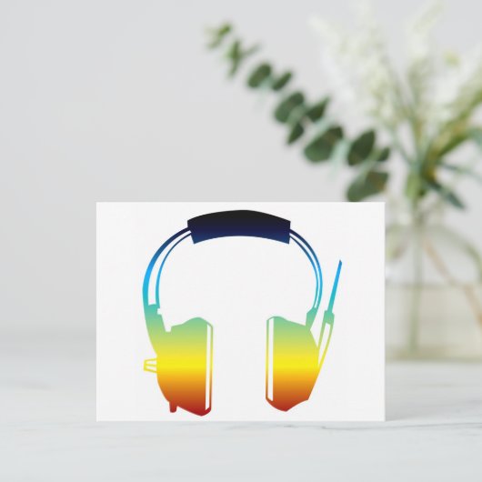 hoofdtelefoon briefkaart (Staand voorkant)