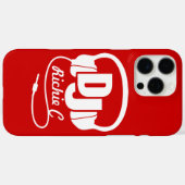 Hoofdtelefoon DJ aangepaste naam rood en wit grafi Case-Mate iPhone Case (Achterkant (horizontaal))