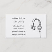Hoofdtelefoon Doodle DJ Disk Jockey Visitekaartje (Voorkant)