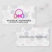 Hoofdtelefoon en Soundwave Logo Visitekaartje (Voorkant / Achterkant)
