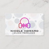 Hoofdtelefoon en Soundwave Logo Visitekaartje (Voorkant)