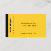 Hoofdtelefoon Geel DJ Visitekaartje (Achterkant)