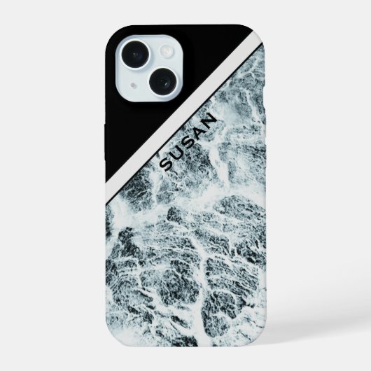 Hoofdtelefoon Hoes "Hout Wit" iPhone 15 Case (Achterkant)