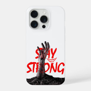 Hoofdtelefoon Hoesje : Blijf Sterk Motiverende Cit iPhone 15 Pro Case