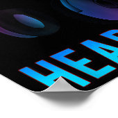 Hoofdtelefoon Ik hoor je niet grappig T-shirt Poster (Hoek)