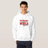 Hoofdtelefoon in World Out Hoodie (wit/rood) (Voorkant volledig)
