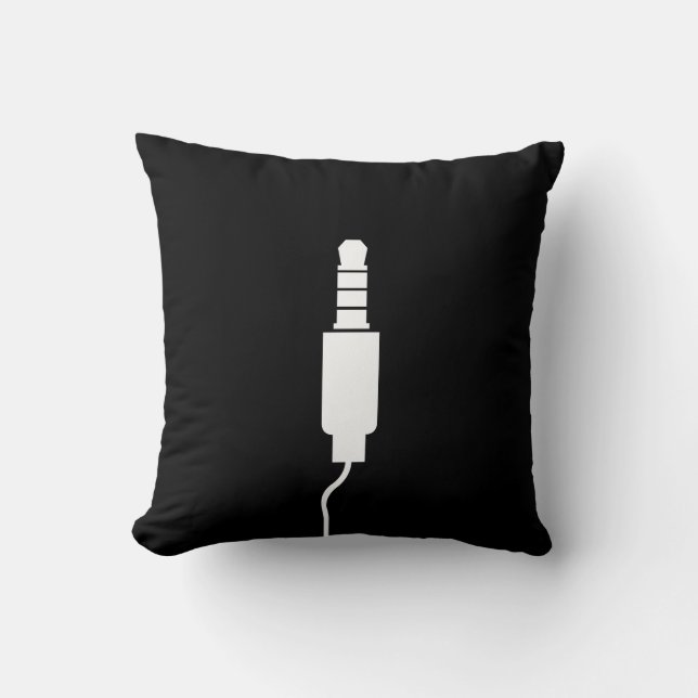 Hoofdtelefoon Jack Pictogram Sierkussen (Voorkant)