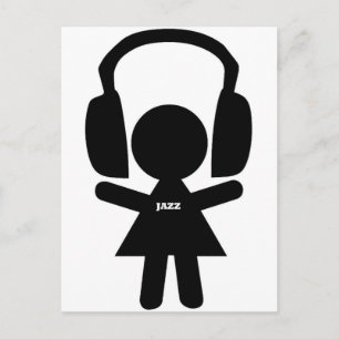Hoofdtelefoon Jazz Music Briefkaart